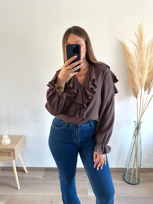 Blouse marron HONORINE