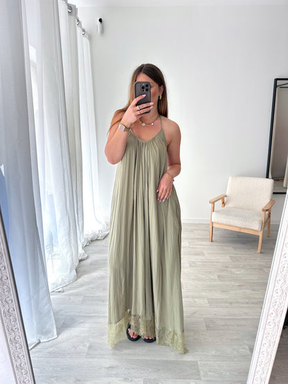 Robe longue kaki DANA