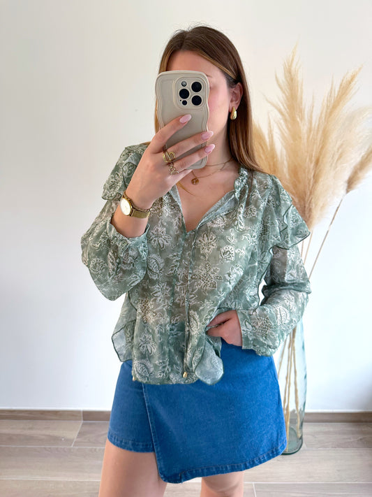 Blouse verte ANGIE