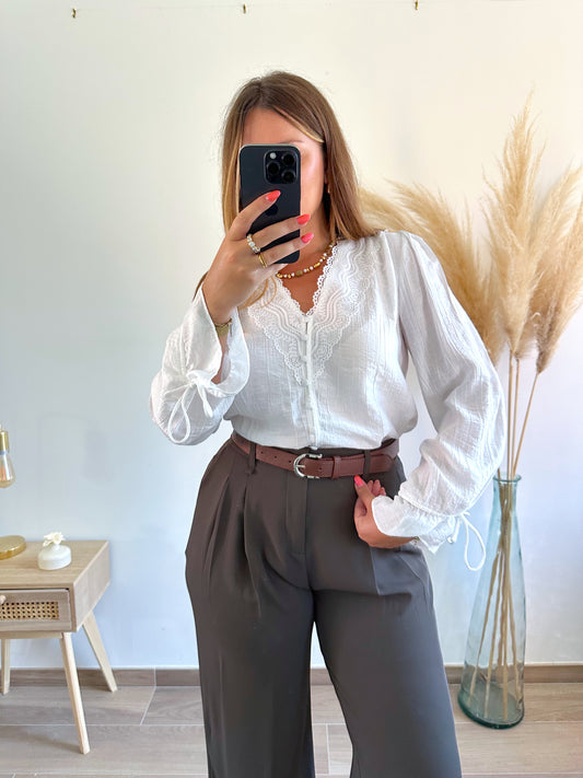 Chemise blanche boutonnée JADE