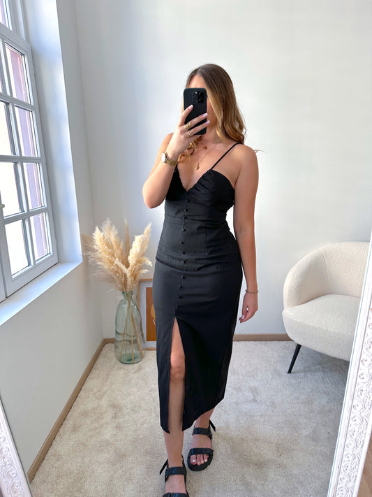 Robe lin noire MONACO