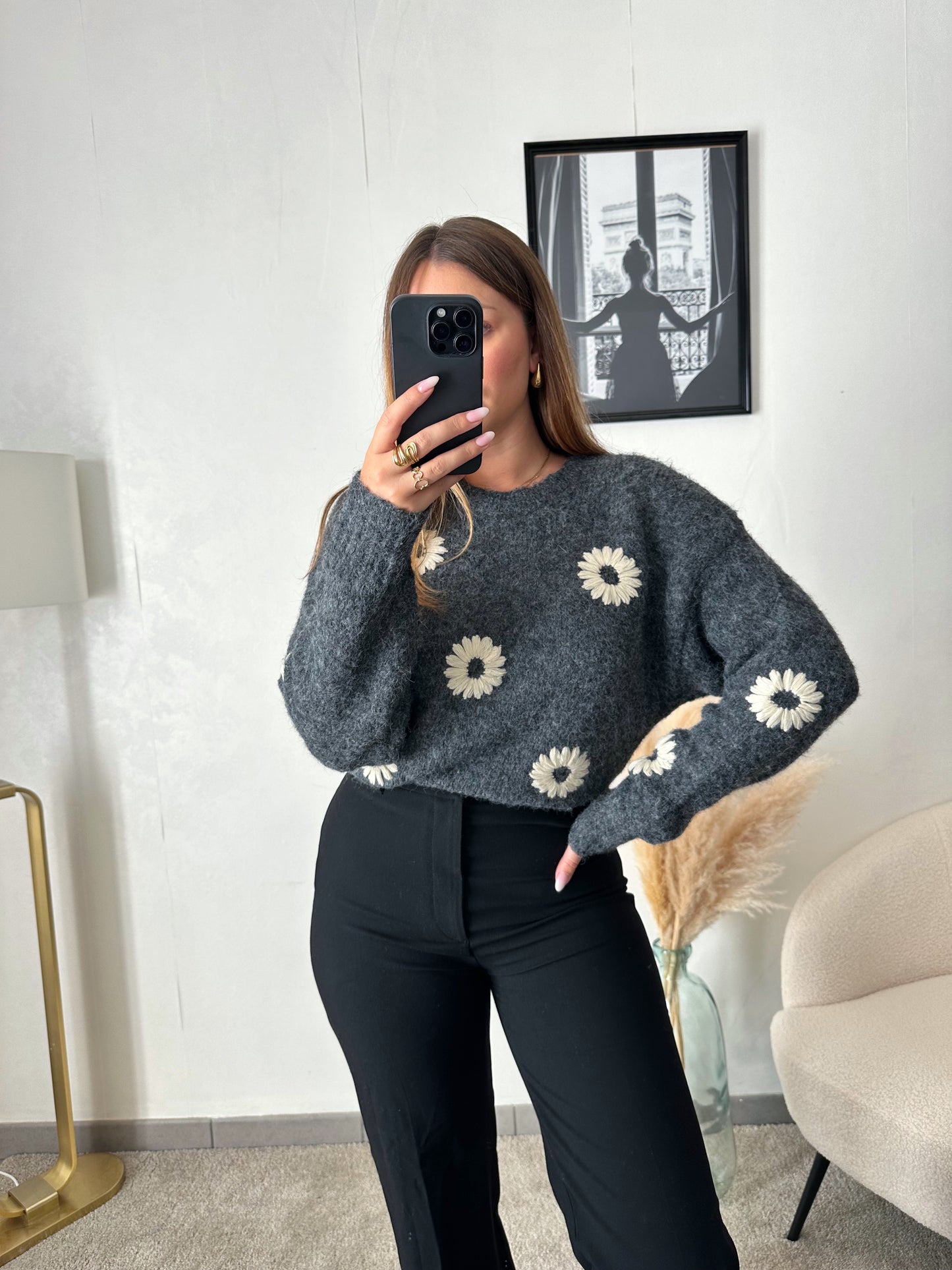 Pull gris AGATHE