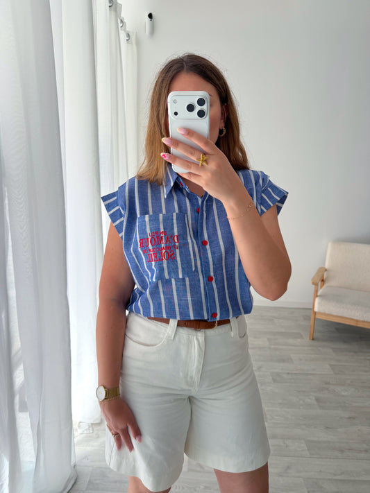 Chemisier rayé bleu CLAIRE