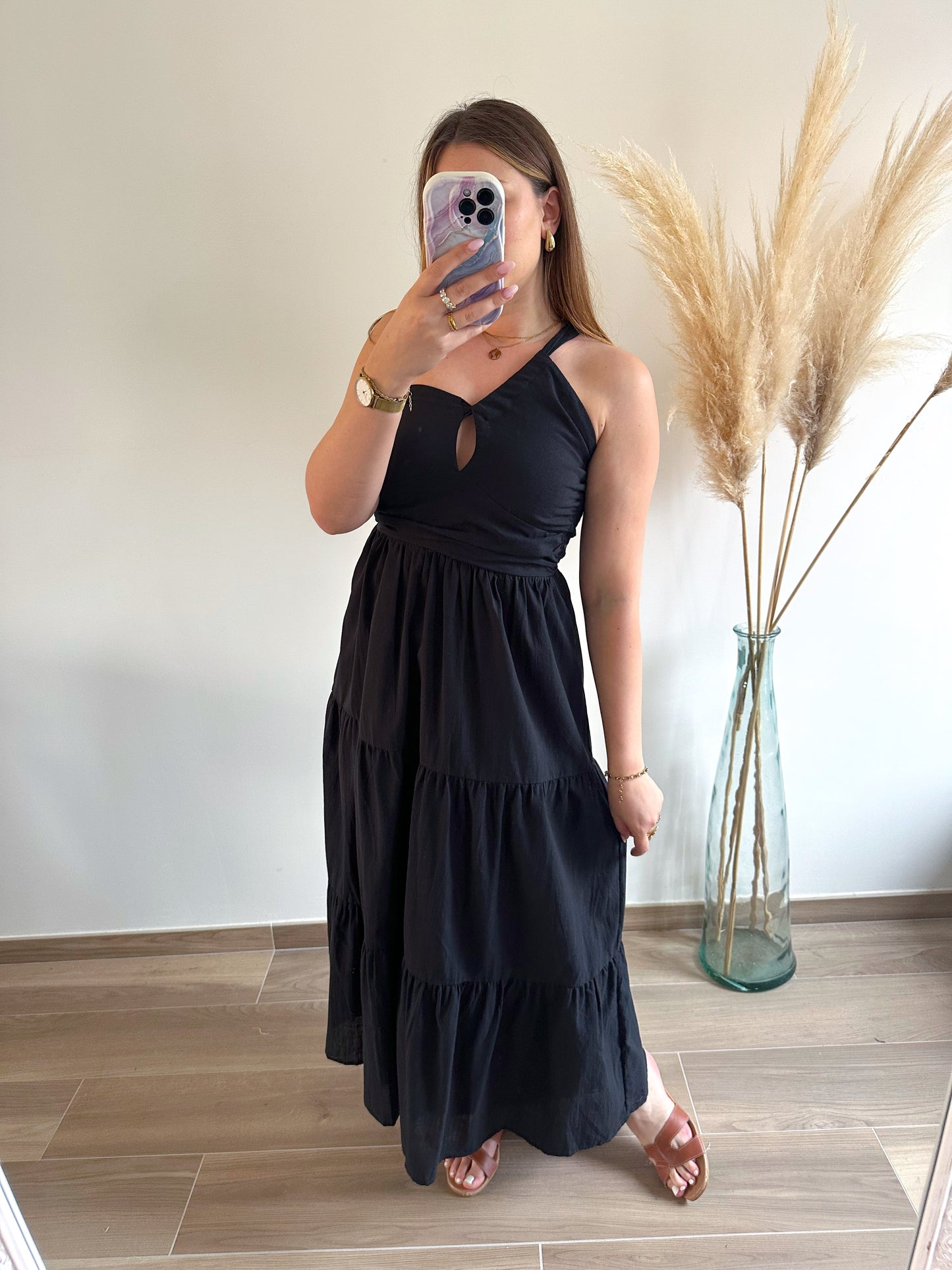 Robe longue noire AMBRE