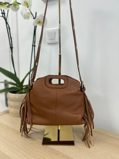 Sac cuir lisse camel MAEVA