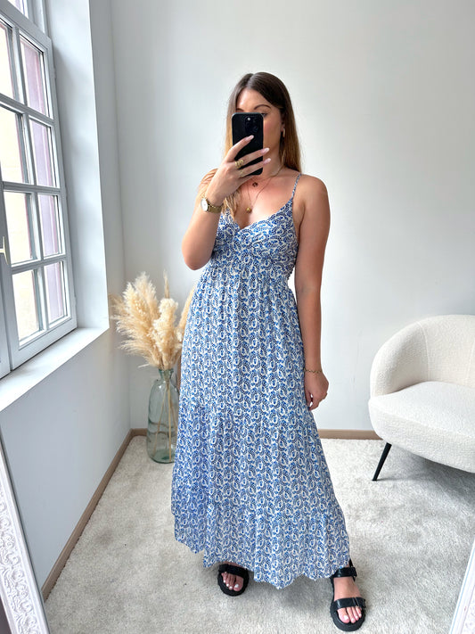 JANI blue printed long dress