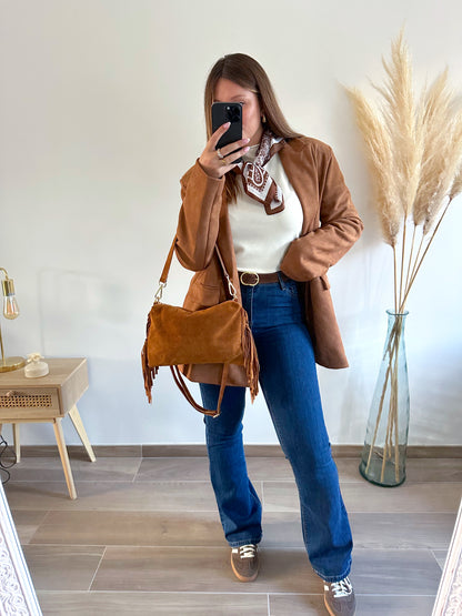 Veste suédine camel EDDY