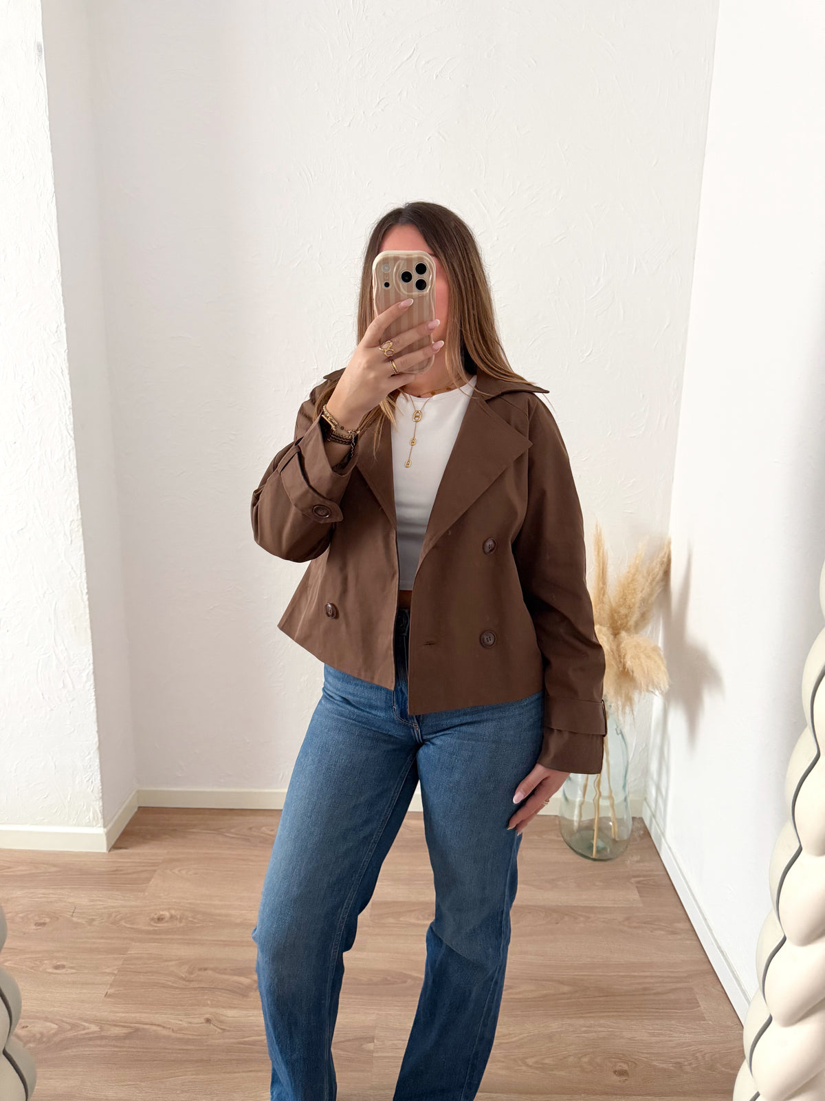 Veste courte marron AGNÈS