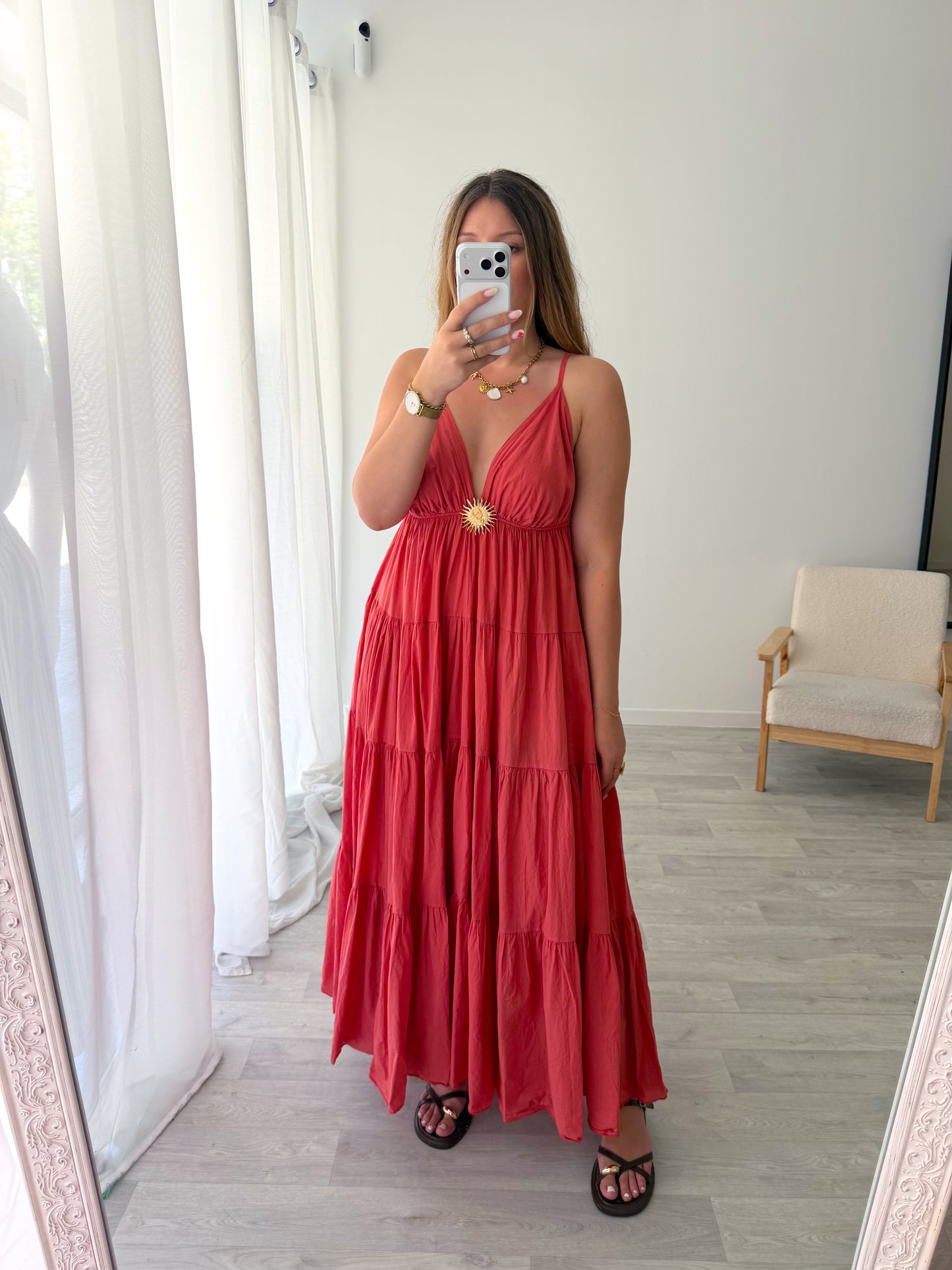 Robe longue terracotta SOLAL