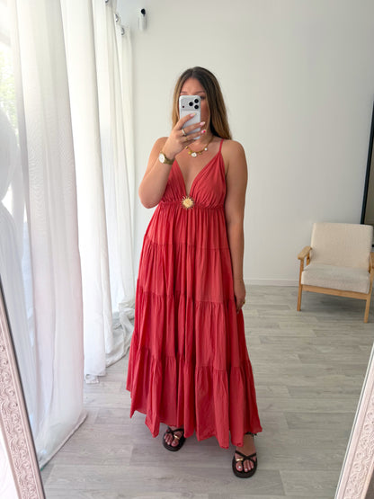 Robe longue terracotta SOLAL