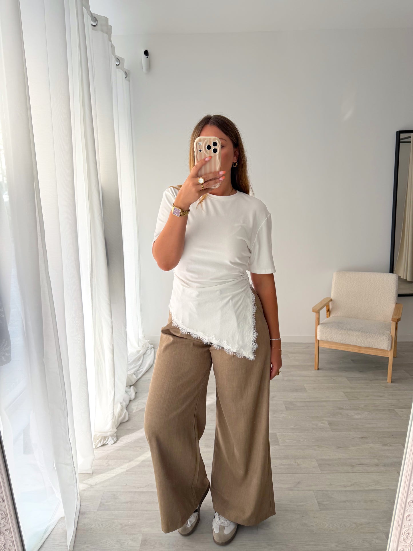 T-shirt asymétrique blanc ANAELLE