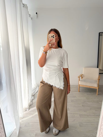 T-shirt asymétrique blanc ANAELLE