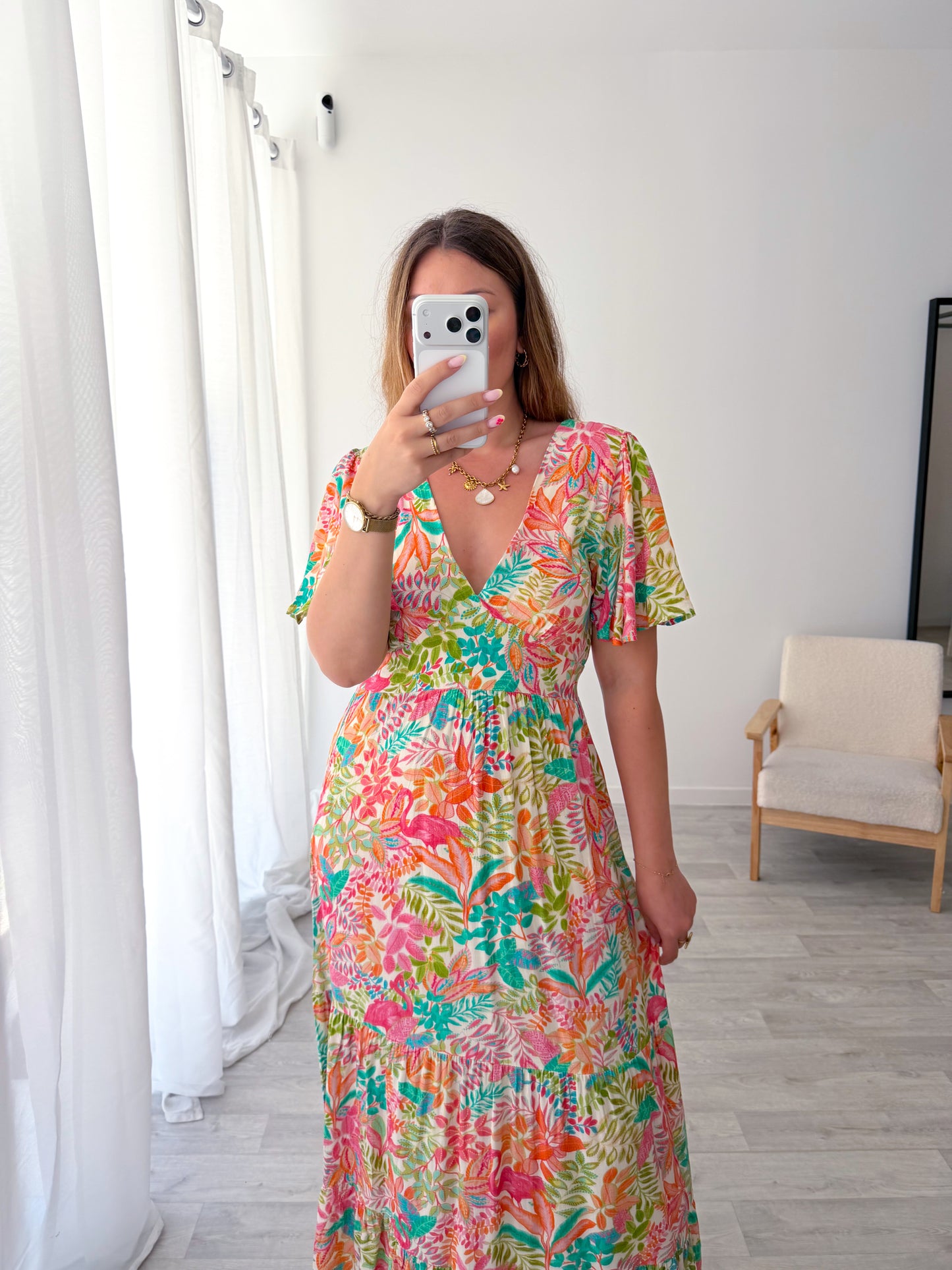 Robe longue imprimée DONATELLA