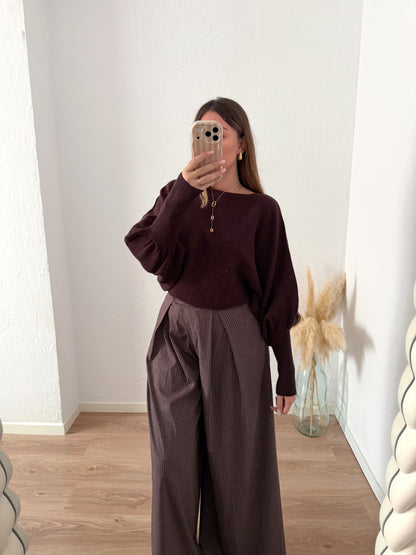 Pull marron THEODORA