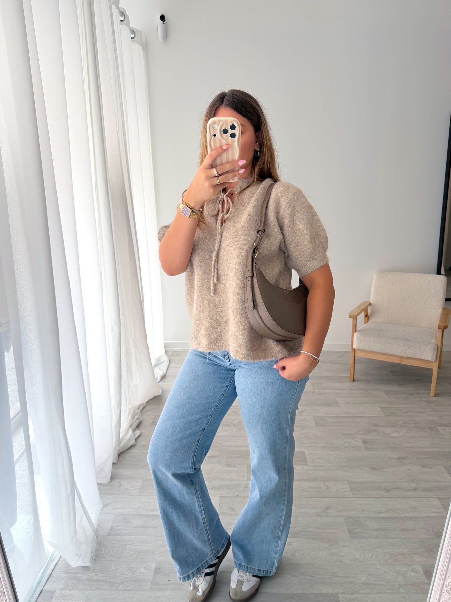 Pull taupe MARIA