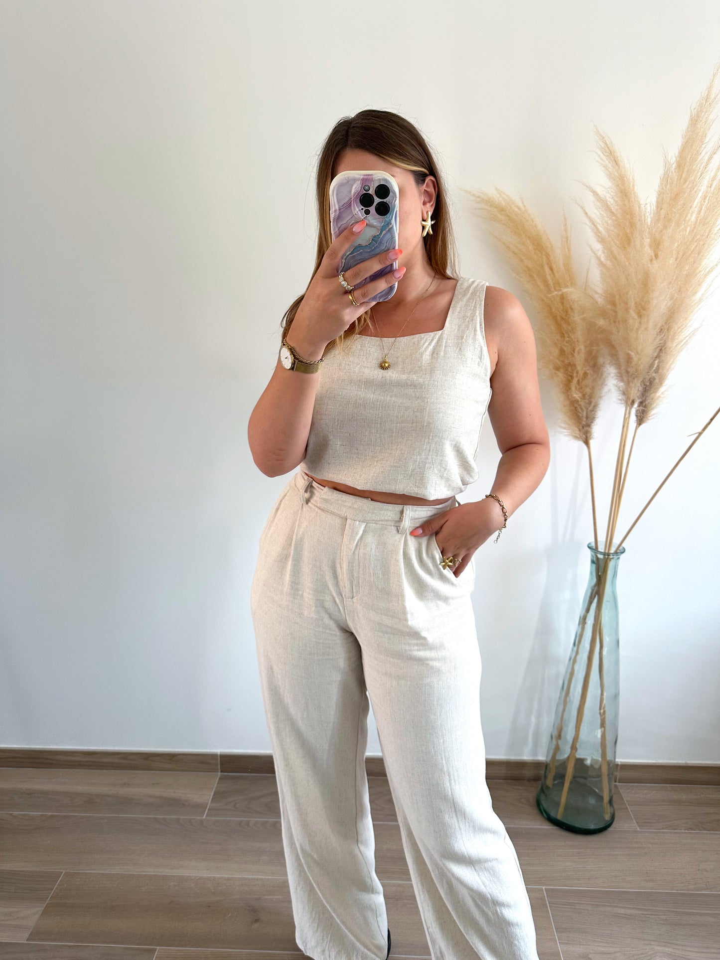 Top beige lin ANNA
