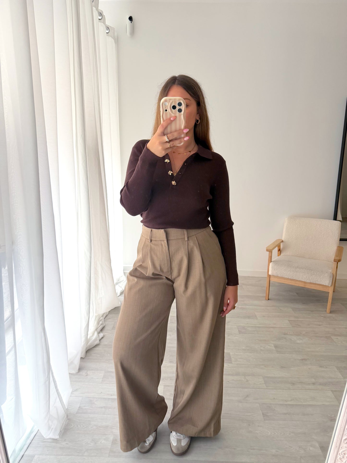 Pull marron LEONARD