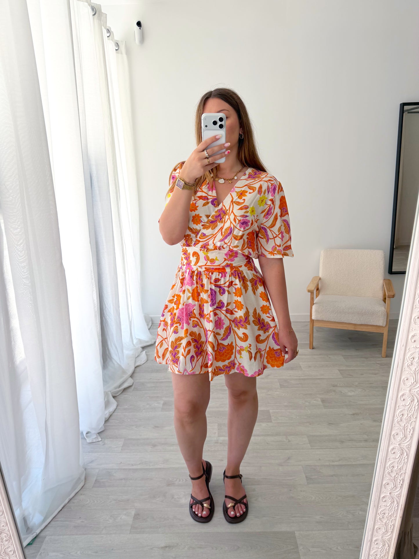 Robe courte imprimée CARLIE