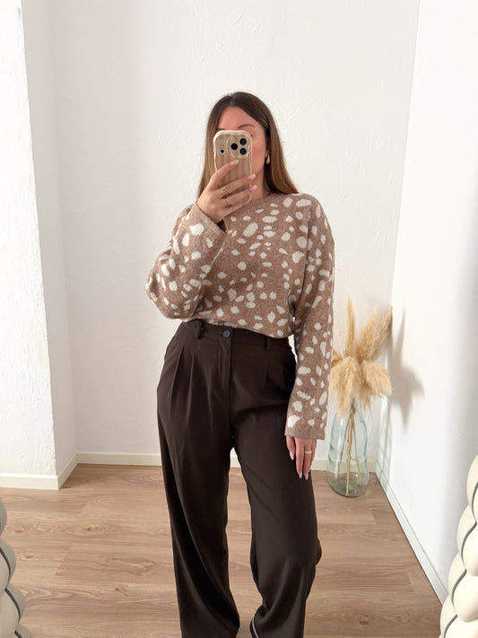 Pull taupe FALINE