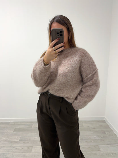Pull taupe alpaga MABEL