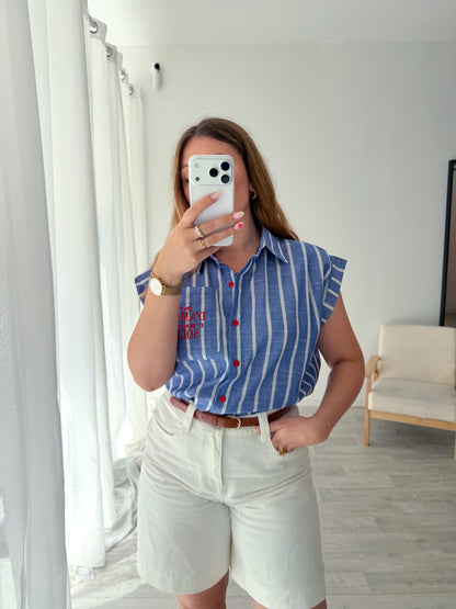 Chemisier rayé bleu CLAIRE