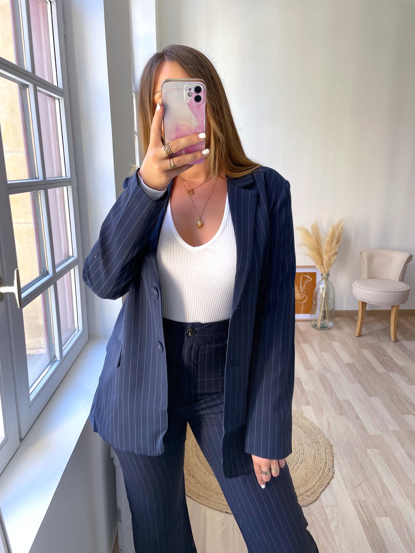 CASEY blue striped blazer