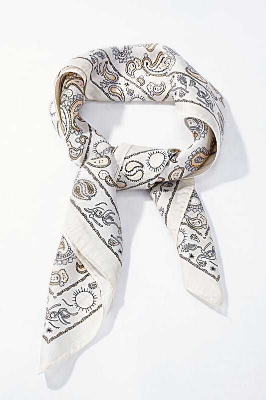 Foulard blanc/beige