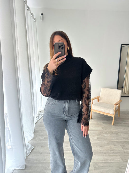 Pull noir SARAH