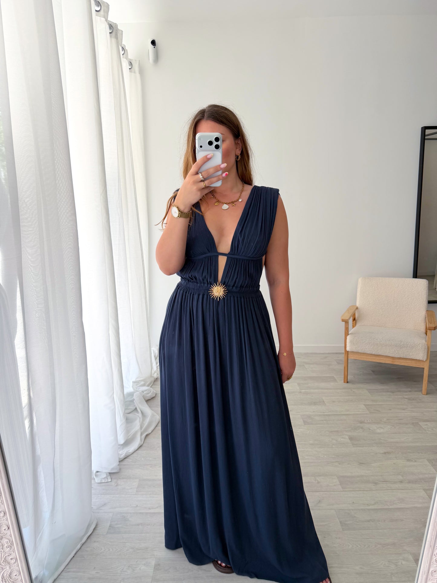 Robe longue marine TARA