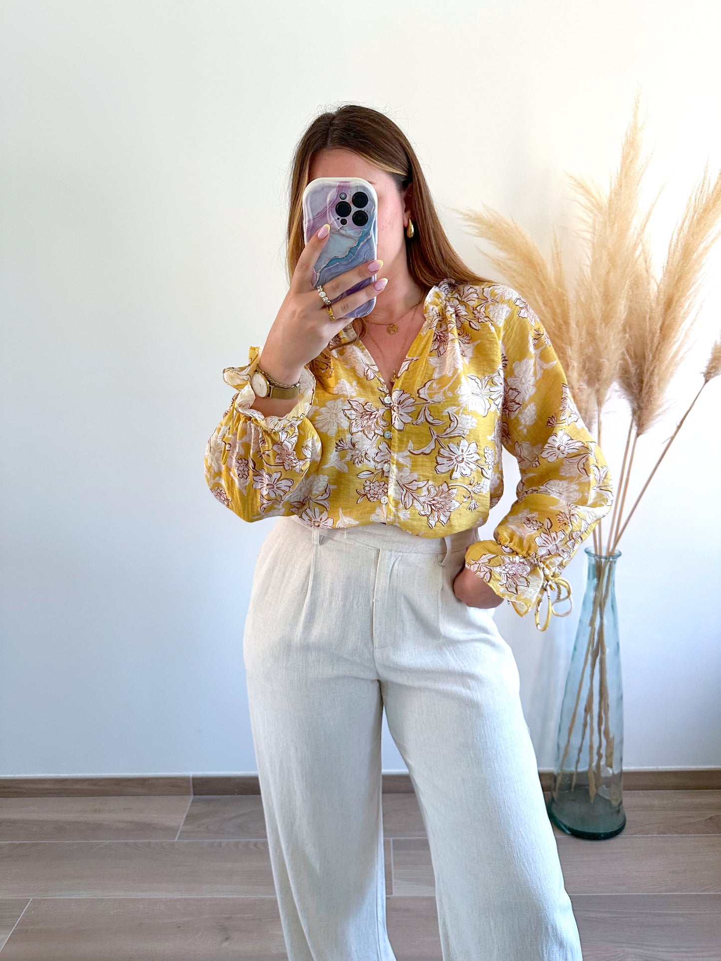 Pantalon lin beige STELLA