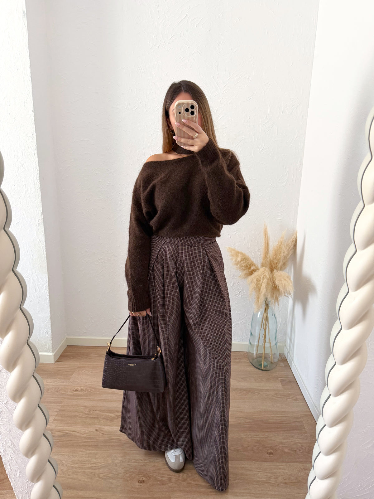 Pantalon palazzo marron ANATH