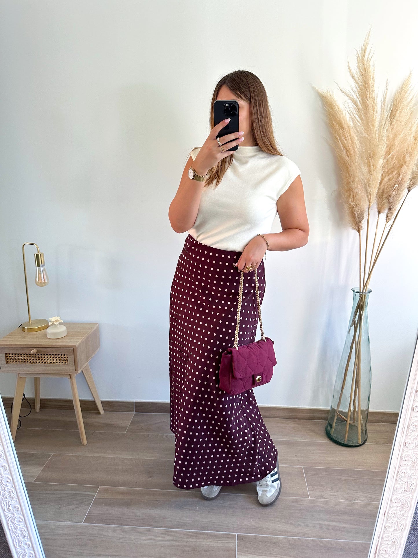 Jupe pois bordeaux MARGA