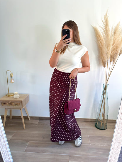 Jupe pois bordeaux MARGA