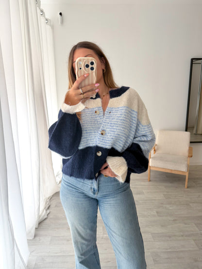 Gilet rayé bleu MARTHA