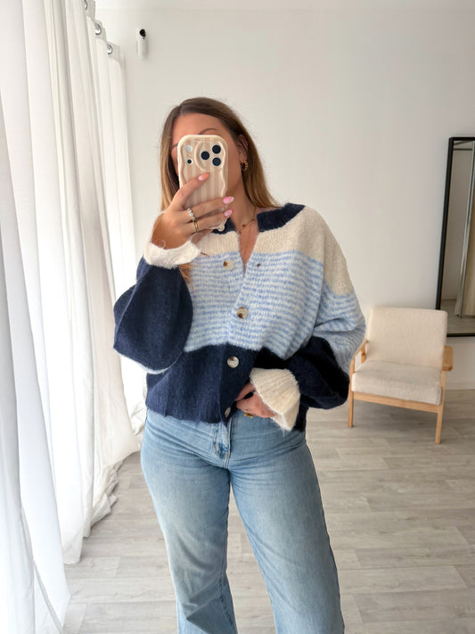 Gilet rayé bleu MARTHA