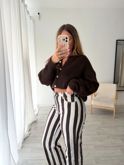 Pantalon rayé marron WINA