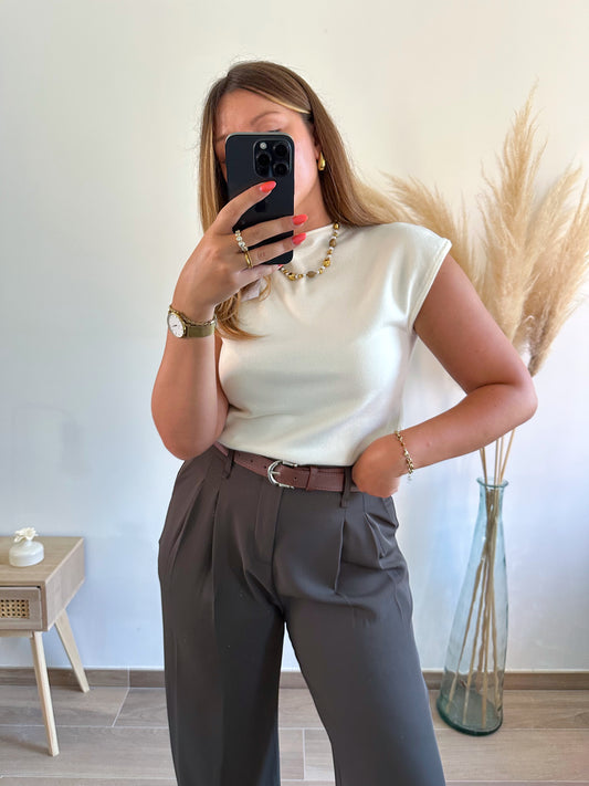 Top maille blanc SACHA
