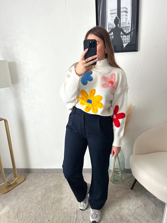 Pantalon bleu marine ALEXANE