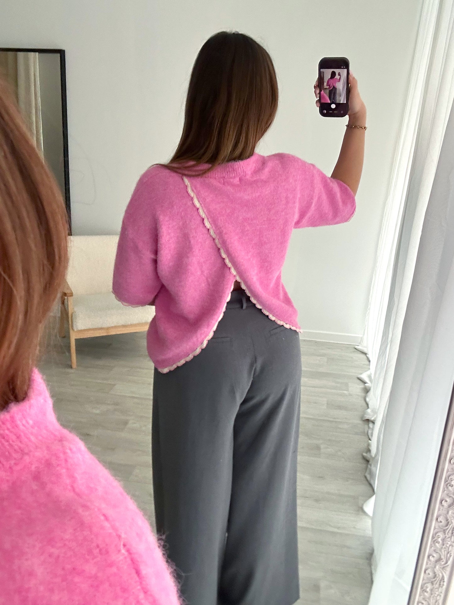 Pull rose croisé CASSANDRA