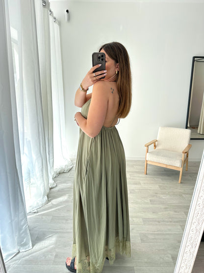 Robe longue kaki DANA