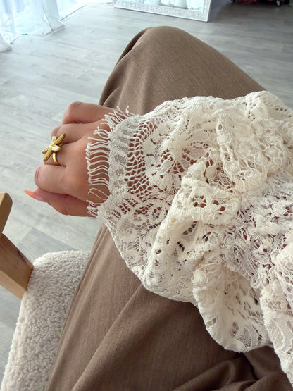 Blouse dentelle écru OLGA