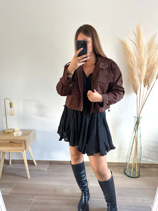 Veste courte marron LAURA