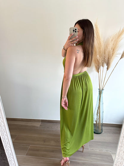 Robe longue verte CARLA