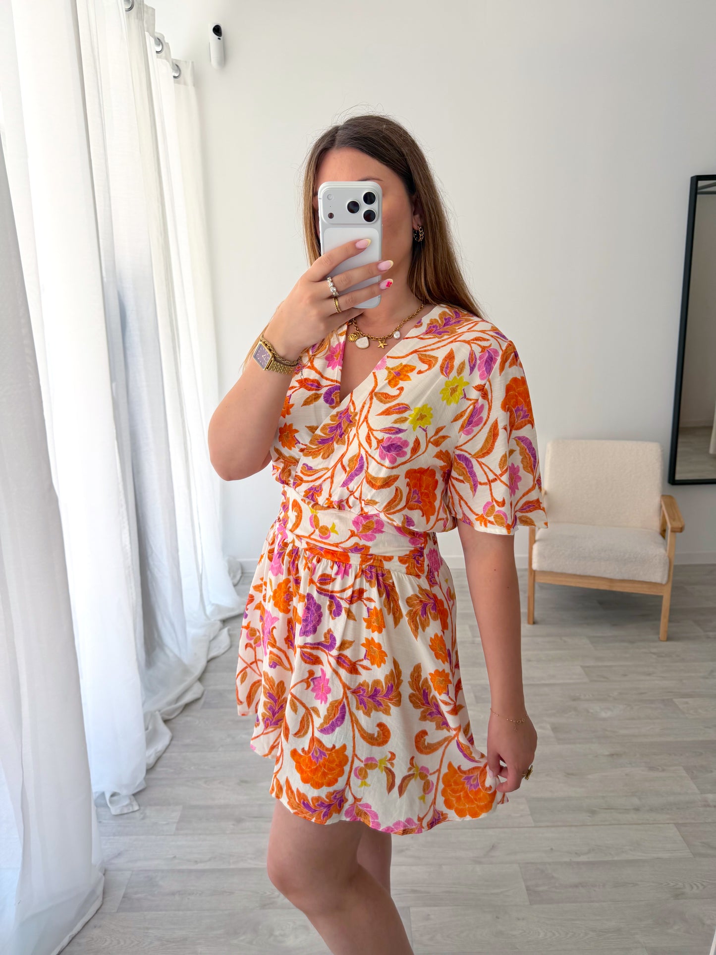Robe courte imprimée CARLIE
