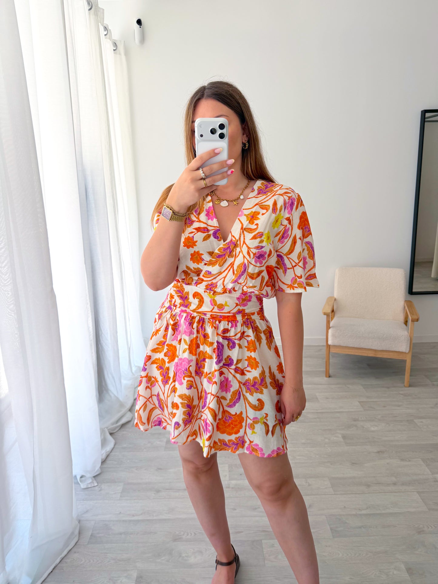 Robe courte imprimée CARLIE