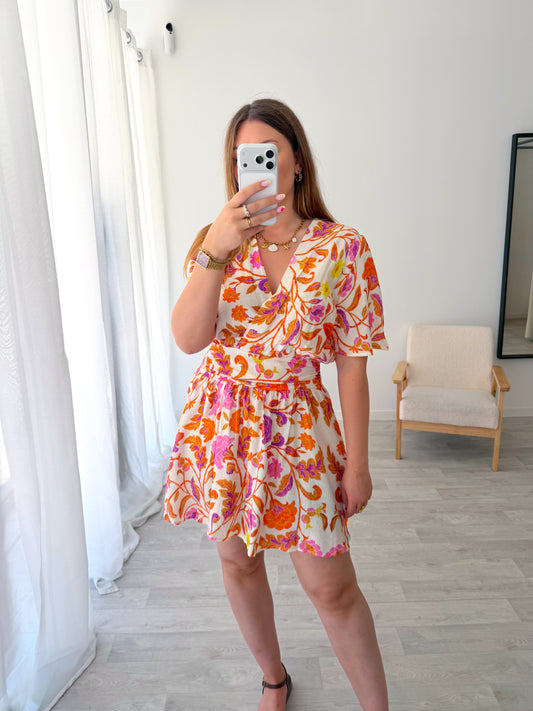 Robe courte imprimée CARLIE