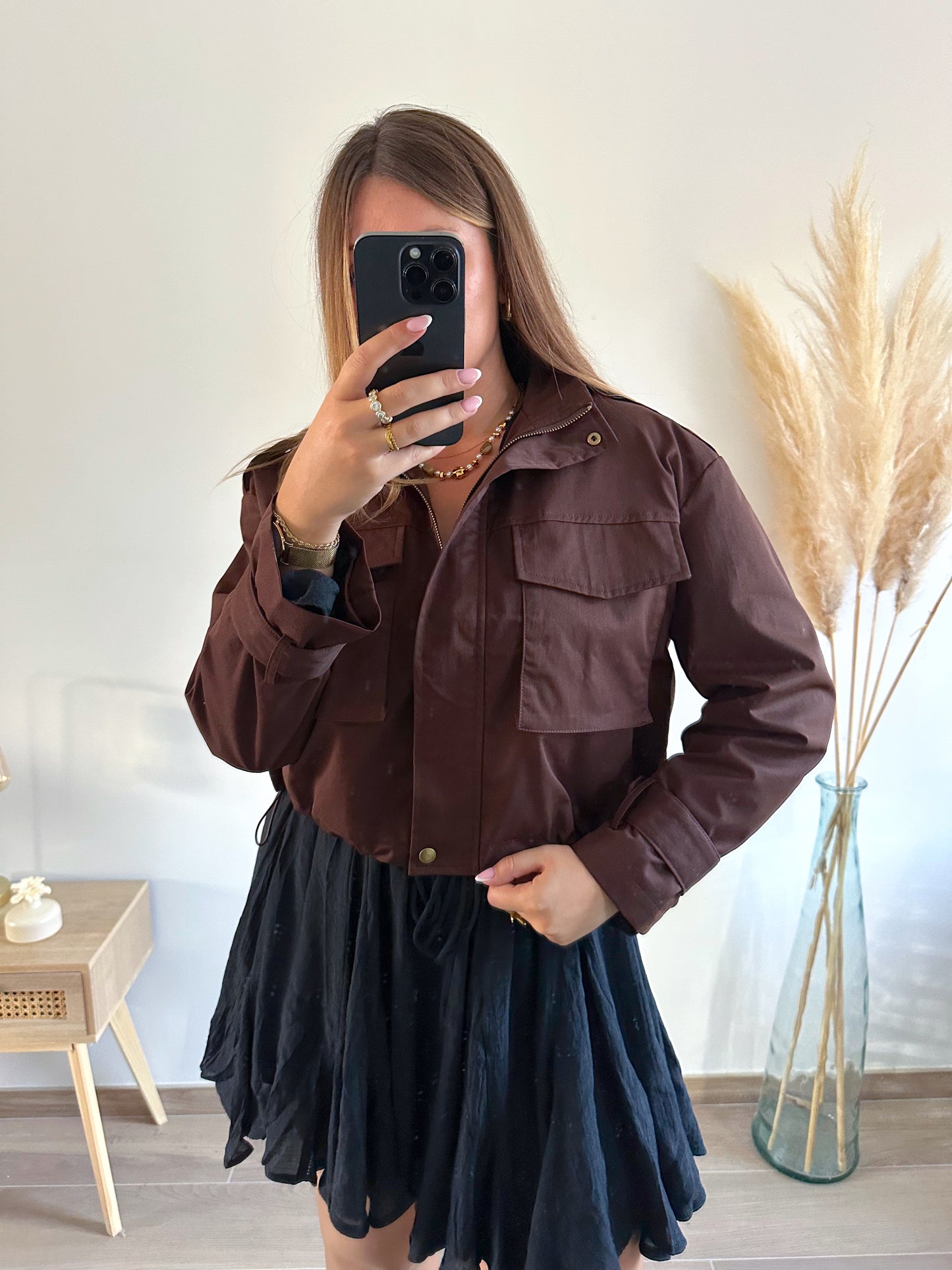 Veste courte marron LAURA