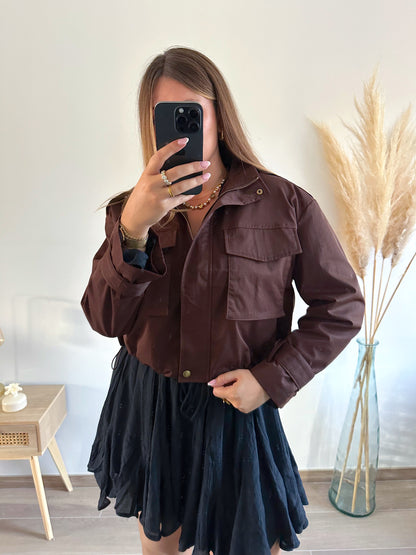 Veste courte marron LAURA