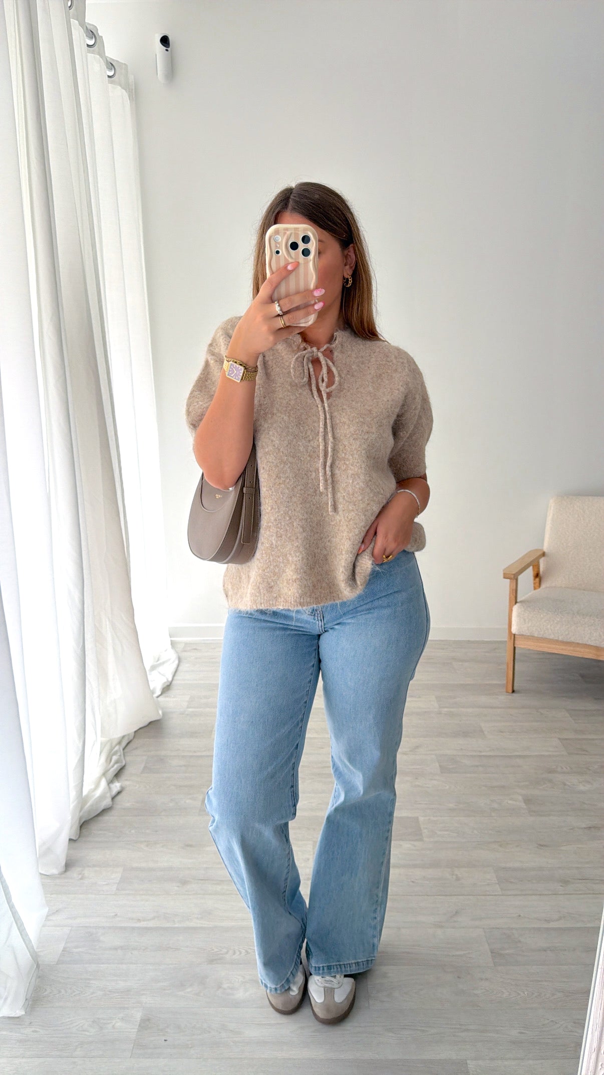 Pull taupe MARIA