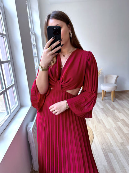 Burgundy long dress CALLIOPE